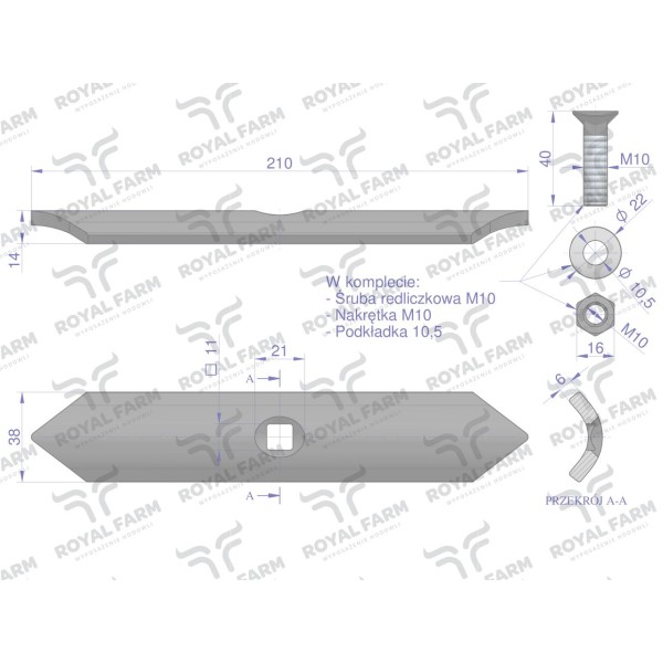 Redliczka, 1-otworowa agregatu prosta RF-1417000190P | Exvi