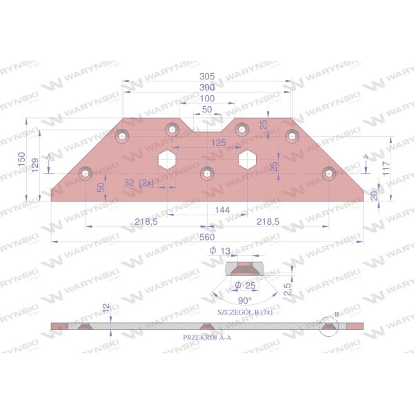 Płoza krótka trapezowa, zastosowanie PL00871 | Exvi
