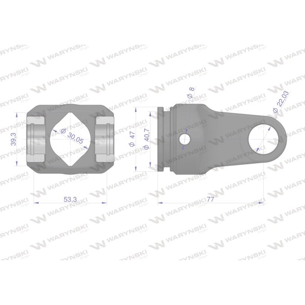 Widłak 2255 wału wewnętrzny 22x55 duża WC225502 | Exvi