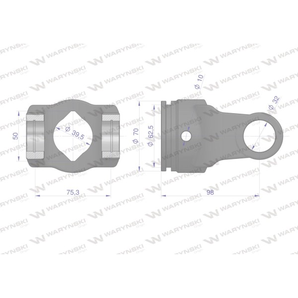 Widłak 3276 wału wewnętrzny 32x76 mała WC327603 | Exvi
