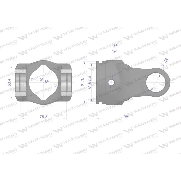 Widłak 3276 wału wewnętrzny 32x76 duża WC327602 | Exvi
