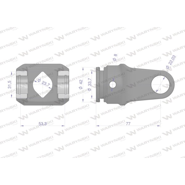 Widłak 2255 wału wewnętrzny 22x55 mała WC225503 | Exvi