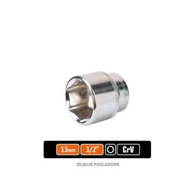 Klucz nasadowy 1/2" sześciokątny 13 mm, CR-V KNS106 | Exvi