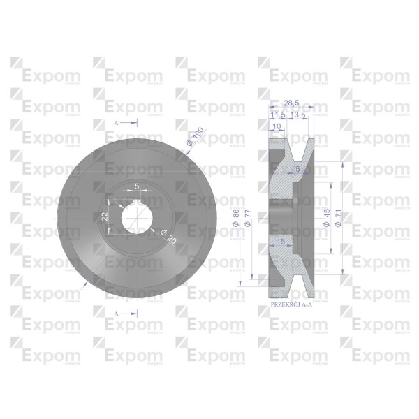 Koło pasowe alternatora EX257000 A120 EX-255209EX | Exvi