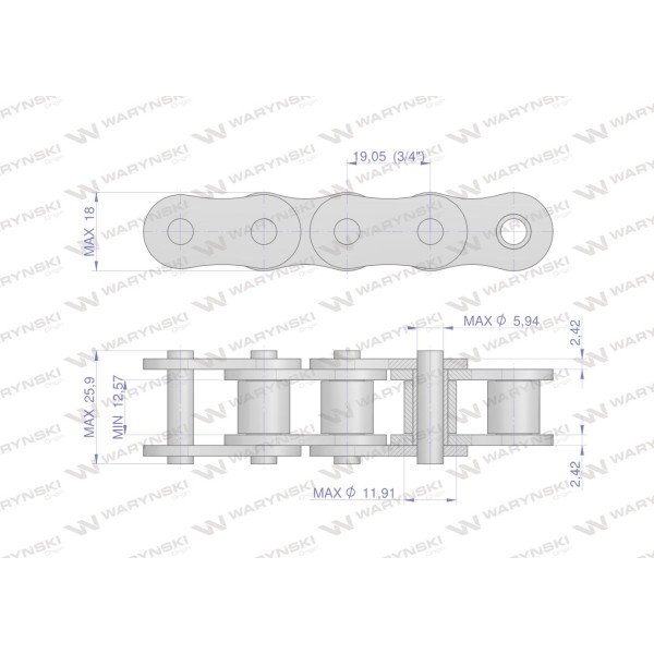 Łańcuch rolkowy L12A1-38PZ zastosowanie Claas | Exvi
