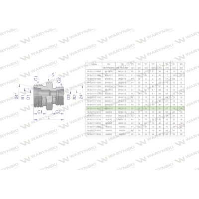 Złączka hydrauliczna redukcyjna metryczna 5011111815 | Exvi
