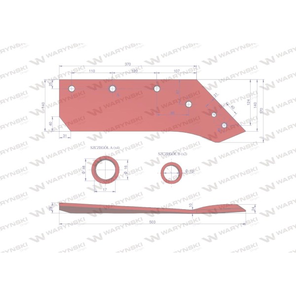 Eurolemiesz prawy 14" zastosowanie Kverneland 073002 | Exvi