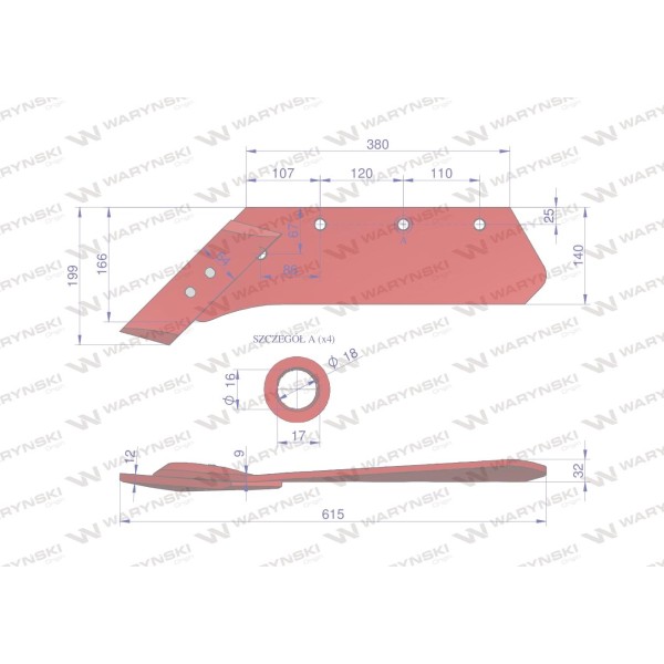 Eurolemiesz lewy 16" z dłutem zastosowanie 073005K | Exvi