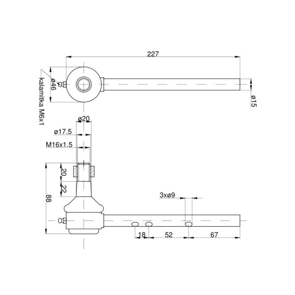 Przegub kulowy prawy MF3 3027646M1 | Exvi