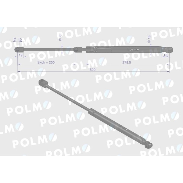 Siłownik szyby tylnej szyby przedniej L 3932024P | Exvi