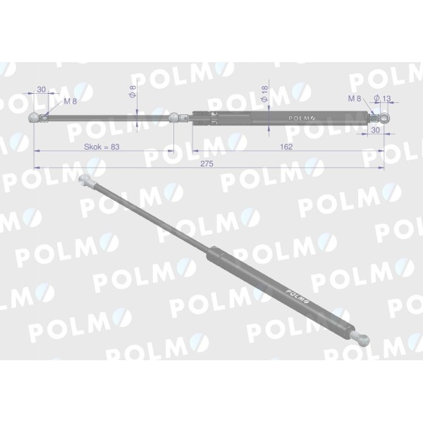 Siłownik drzwi L max. 280mm 3232937R1P CASE IH | Exvi