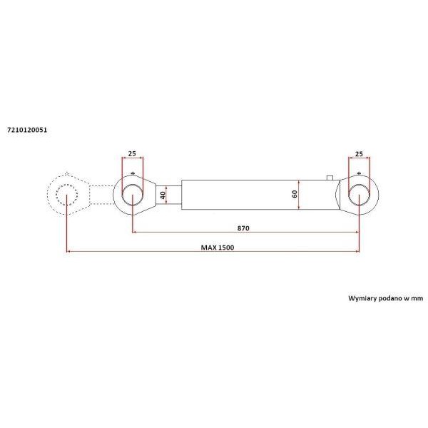 Cylinder hydrauliczny jednostronnego 7210120051 | Exvi