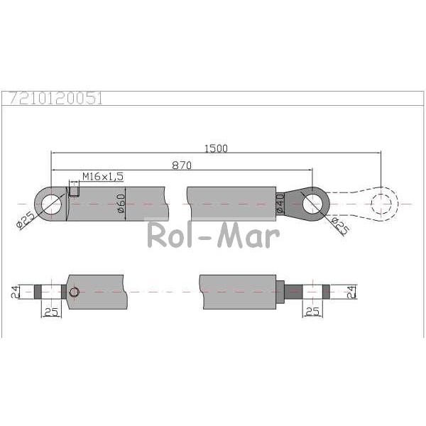 Cylinder hydrauliczny jednostronnego 7210120051 | Exvi
