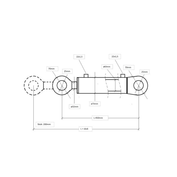 Cylinder hydrauliczny, siłownik wspomagania 84276909 | Exvi