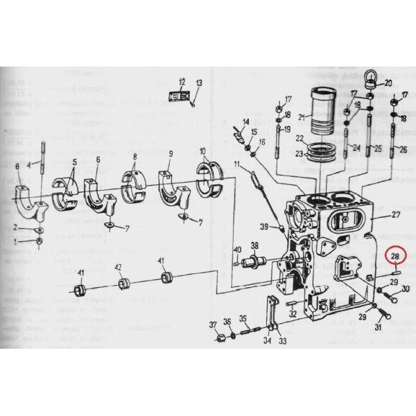 Kołek ustalający bloku cylindra C-330 50102560 | Exvi