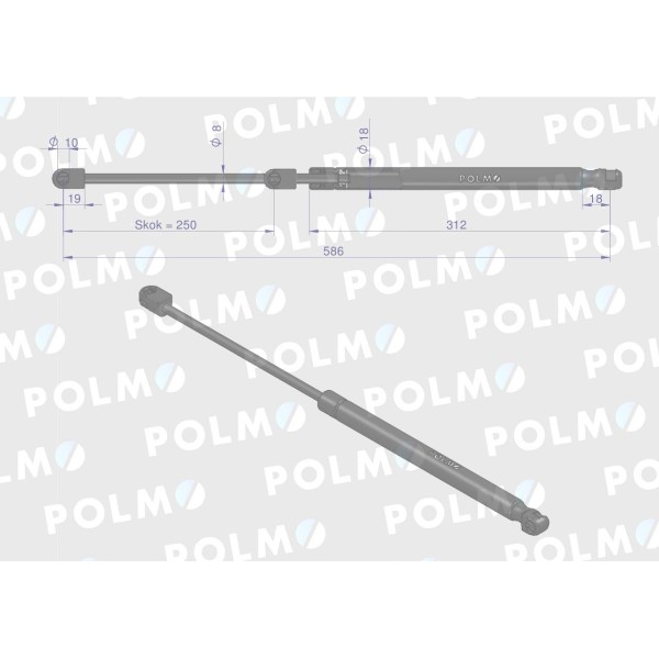 Siłownik szyby przedniej tylnej drzwi L AL71414P | Exvi