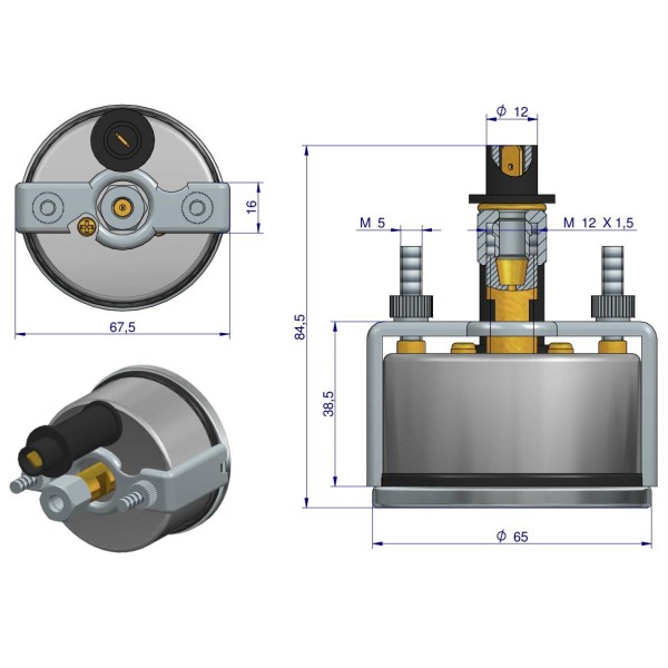 Manometr powietrza MF3 1664502M91 | Exvi