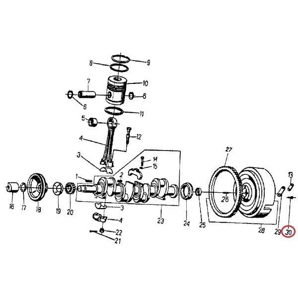 Śruba koła zamachowego M12x1.5x45 950317 50503170 | Exvi