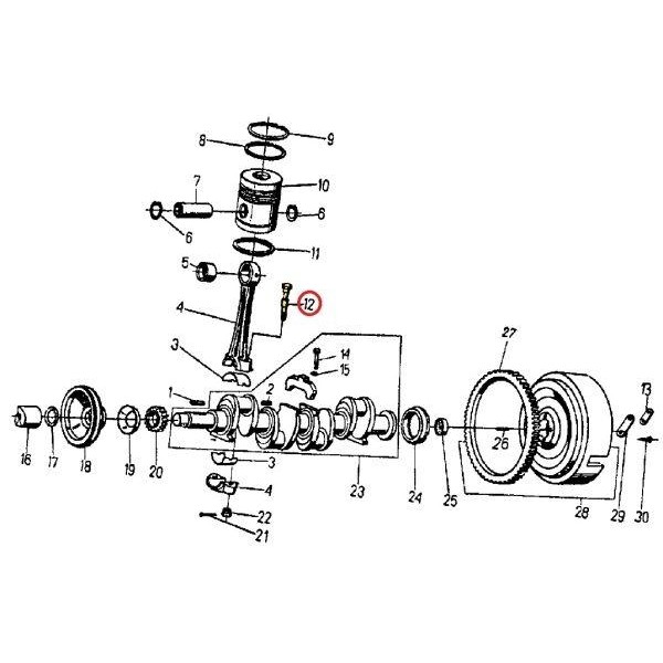 Śruba korbowodu 950325 69010372 C-360/Zetor 50503250 | Exvi