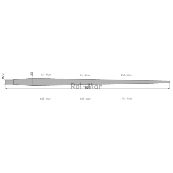 Ząb ładowacza 810 mm M22 prosty 5193-FT1N | Exvi