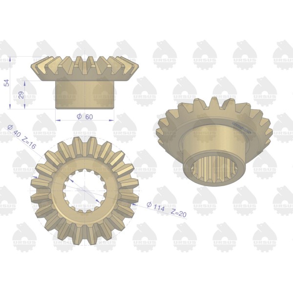 Koronka mechanizmu 40112538 C-360/Zetor 50/42-539/0 | Exvi