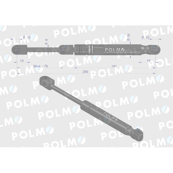 Siłownikdrzwi L max. 256mm 3385316M90P MASSEY | Exvi