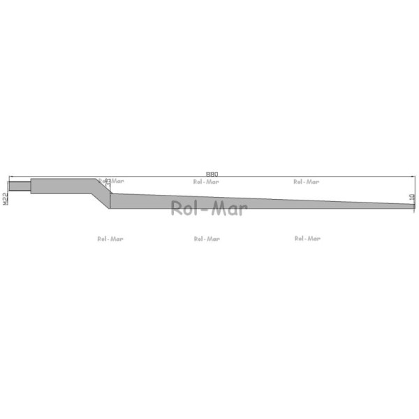 Ząb ładowacza uniwersalny 880mm Tur 5193-FT88N | Exvi