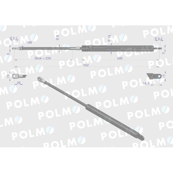 Siłownik szyby przedniej tylnej L max. 1427130M92P | Exvi