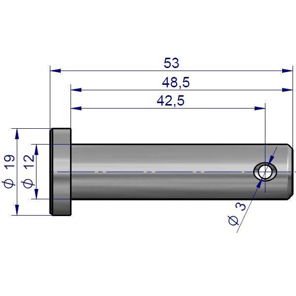 Sworzeń ucha łańcucha bocznego C-330 50021240 | Exvi