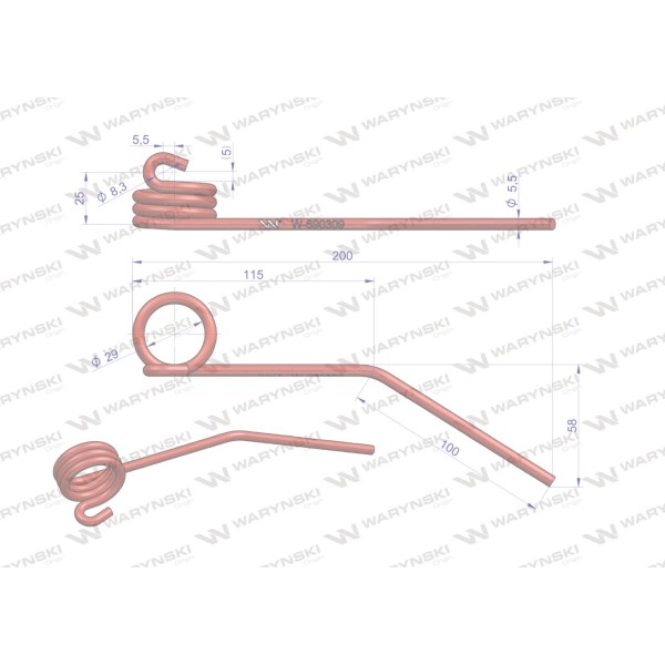 Palec sprężysty nagarniacza motowideł 690309 | Exvi