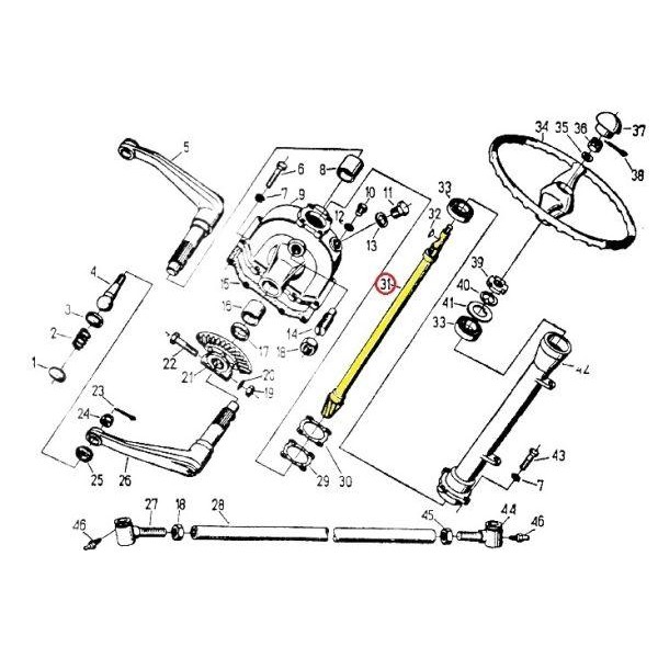 Wałek kierowniczy C-330 50016031 | Exvi