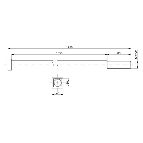 Oś dł. 1740mm Talerzówka 123604003 | Exvi