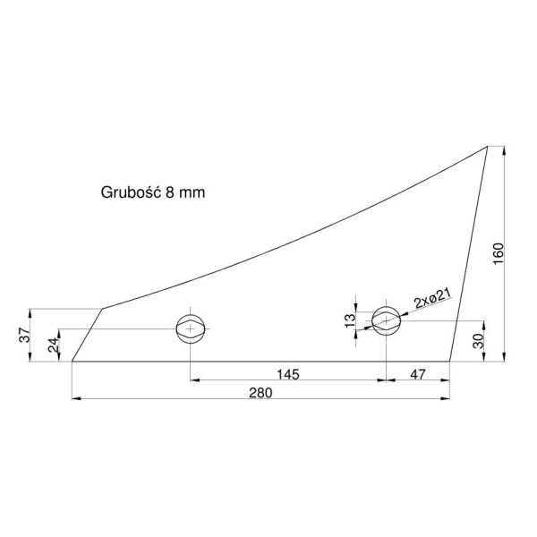 Pierś odkładni prawa dwuotworowa RM-073250 | Exvi