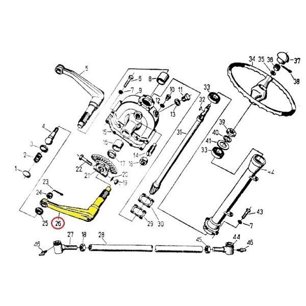 Ramię mechanizmu kierowniczego lewe 50/01-605/3 | Exvi
