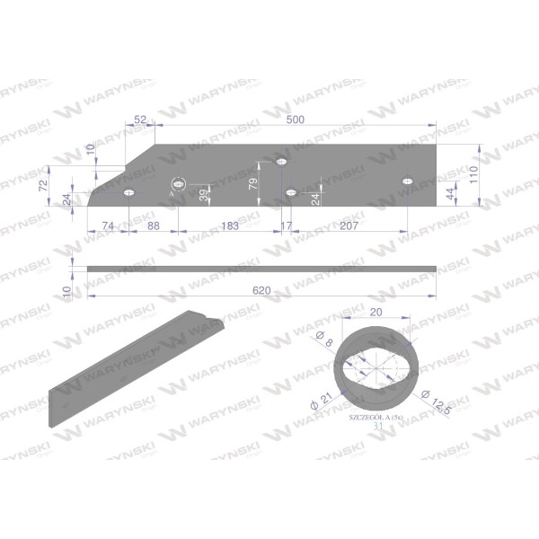 Płoza długa prawa zastosowanie Kuhn 279130 stal | Exvi