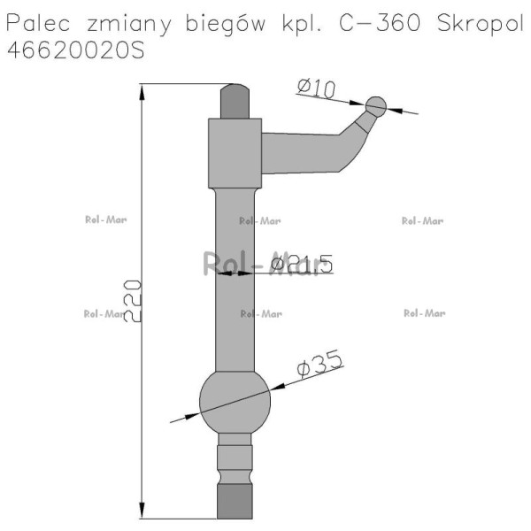 Palec zmiany biegów kpl. C-360 Skropol 46/62-002/0 | Exvi
