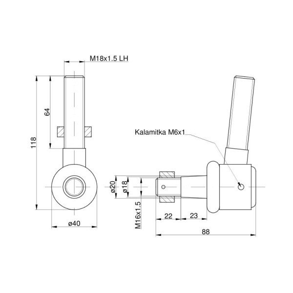 Przeguby układu kierowniczego Zetor lewy 67/14-353/1 | Exvi