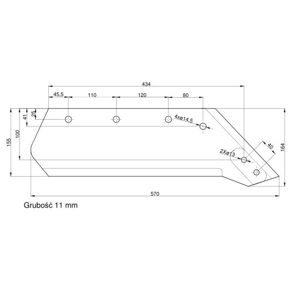 Eurolemiesz prawy 16" Kverneland. Vulcan RM-063015 | Exvi
