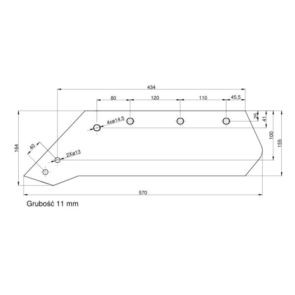 Eurolemiesz lewy 16" Kverneland. Vulcan RM-063018 | Exvi