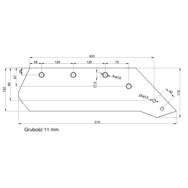 Eurolemiesz prawy 16"Kverneland Vulcan RM-073056 | Exvi