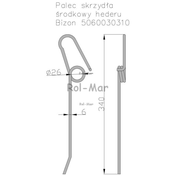 Palec skrzydła środkowy hederu Bizon 5060030310 | Exvi