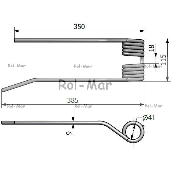Palec prawy wąski PZ-106 Przetrząsarka 5275130010 | Exvi