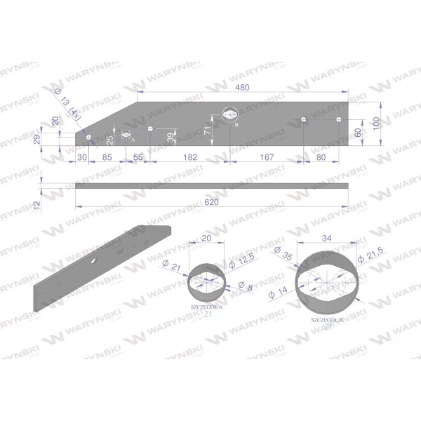 Płoza prawa zastosowanie 41659460409 Overum stal | Exvi