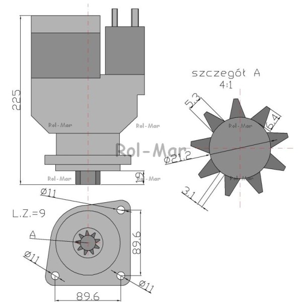 Rozrusznik z reduktorem Case/IHC RM-9142805 | Exvi