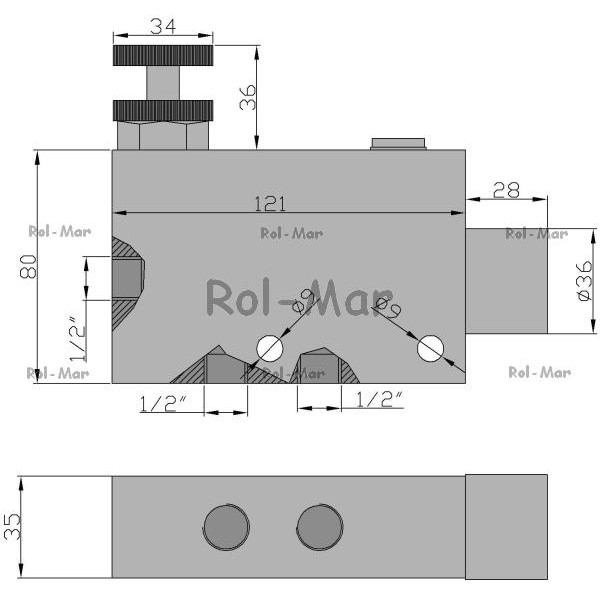 Regulator przepływu 1/2" przepustowość 85L V1070 | Exvi