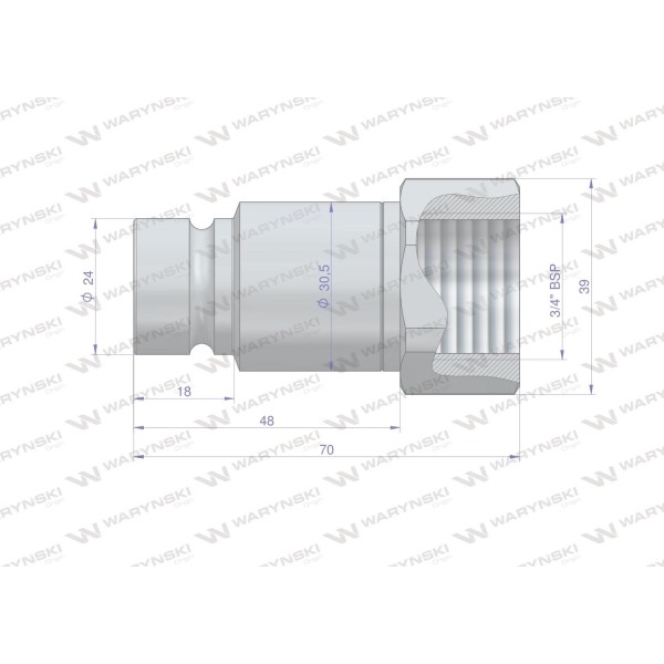 Szybkozłącze hydrauliczne suchoodcinające WIFR12SW34 | Exvi