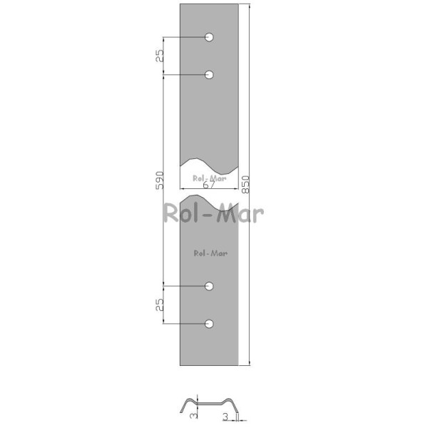 Listwa przykręcana 78cm Rozrzutnik PIN00407G03 | Exvi