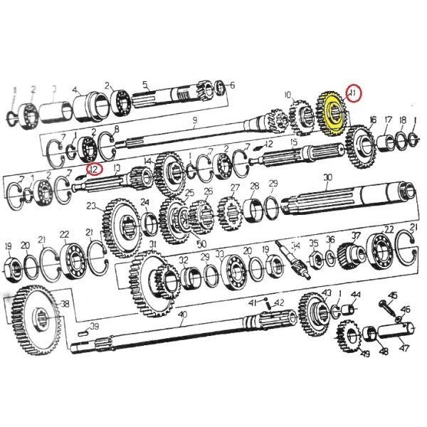 Igiełka łożyska 3x19,8 wałka głównego C-330 45370101 | Exvi