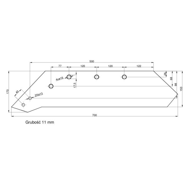Eurolemiesz lewy 20" Kverneland Vulcan RM-073085 | Exvi