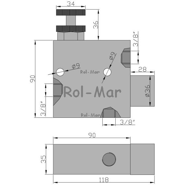 Regulator przepływu 3/8" przepustowość 50L. V1110 | Exvi